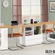 【設計私生活】千葉白色雙色8.8尺功能書桌組(免運費)113B