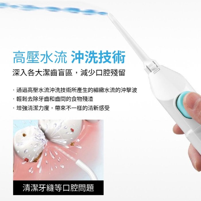 【台灣24H出貨美國熱銷】Power Floss沖牙機 洗牙機 潔牙機 牙齒沖洗器 攜帶型潔牙器 旅行洗牙器 免用電