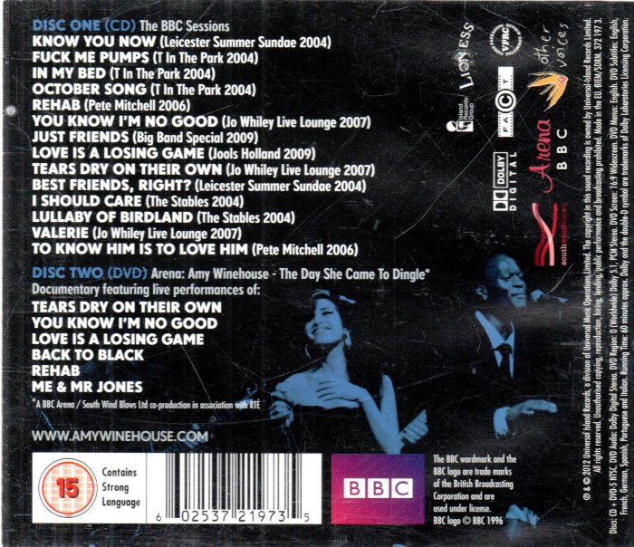 金卡價253 Amy Winehouse AT THE BBC 艾美懷茲 英國BBC現場特輯DVD+CD 再生工場02