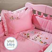 ☘ 板橋統一婦幼百貨 ☘ vivibaby 公主兔五件組嬰兒床寢具(粉)