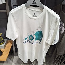 南🔥2023 5月 ADIDAS 短袖上衣 短T 運動 休閒 衝浪 海浪 棉質 男款 白 IU1277