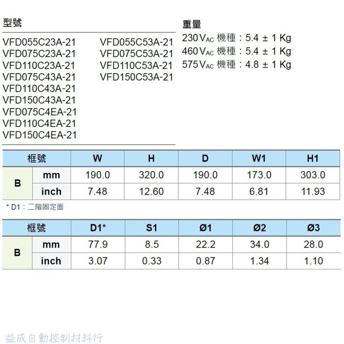 【DELTA台達】C2000+變頻器 15HP 3相460V VFD110C43A-21