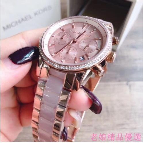 MICHAEL KORS MK手錶三眼計時-石英鑲鑽女錶MK6357 MK6307附原廠禮盒