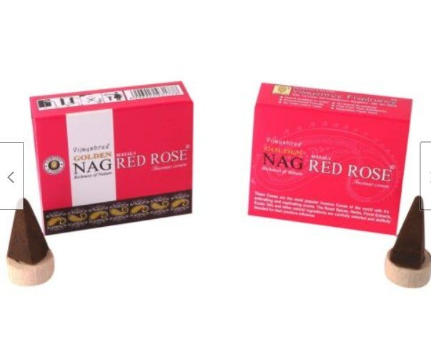 [綺異館] 印度香 紅玫瑰香 塔香 Vijayshree RED ROSE cone 薰香 舒壓 放鬆 愉悅