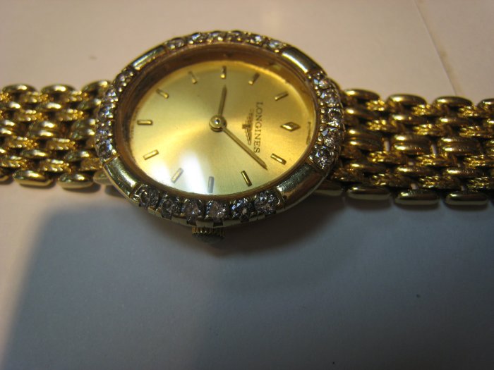 小曉名錶~LONGINES 浪琴~3女鑽錶~~賣同行18K金(750) 你比較高就賣給你
