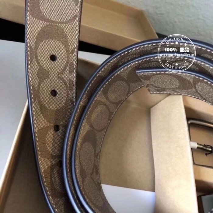 新品 賣最好 卡其色 全新正品 COACH 雙面皮帶 禮盒組 男士皮帶 西裝皮帶 Boxed Belt FOR MEN