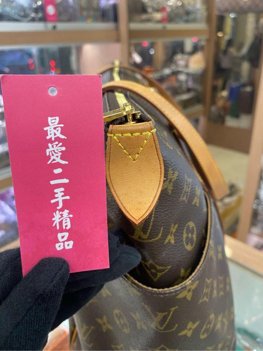 ☆最愛二手精品☆ LV LOUIS VUITTON 字紋老花雙口袋天心包肩背包托特包 M56690 C3542 Totally GM