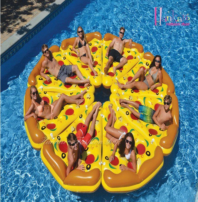 ☆[Hankaro]☆ 夏日戲水Pizza披薩造型充氣船充氣躺椅浮排~(合併批發另洽)