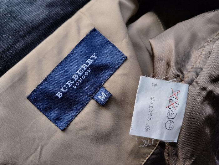 英國倫敦品牌 Burberry 咖啡色立領鋪棉風衣大衣外套-男（日本製）