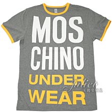 【茱麗葉精品】【全新精品 優惠中】MOSCHINO UNDERWEAR寬版棉質短T恤.灰/黃邊(多尺寸) 現貨