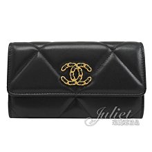 【茱麗葉精品】全新商品 CHANEL 專櫃商品 AP0953 經典雙C菱格紋小羊皮釦式中夾.黑/金