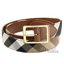 【茱麗葉精品】全新精品 BURBERRY 專櫃商品 8049908 經典格紋帆布牛皮雙面穿扣式皮帶.咖 預購無現貨