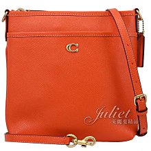 【茱麗葉精品】全新精品 COACH 專櫃商品 CC526 Kitt 經典C 素面防刮皮斜背包.橘 現貨