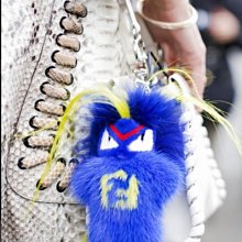 Fendi Fur Monster Charm 貂毛摩摩吊飾 藍/黃髮 現貨