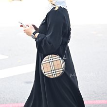 【茱麗葉精品】全新商品 BURBERRY 專櫃商品 8058005 NEW LOUISE經典格紋斜背圓餅包.黑邊 現貨