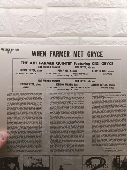 1983美版未拆封 Art Farmer/Gigi Gryce–When Farmer Met Gryce爵士黑膠唱片