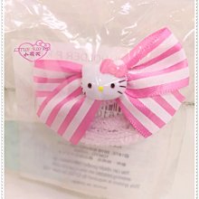 ♥小花花日本精品♥ Hello Kitty 髮束髮飾  大臉條紋緞帶08407306