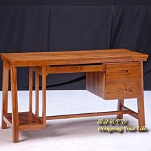 【設計私生活】柚木實木4.3尺電腦桌、書桌、寫字桌(免運費)234