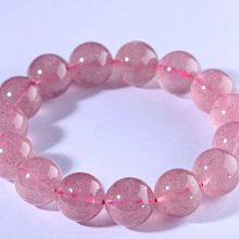 ☆采鑫天然寶石☆**冰心草莓* 嚴選大顆粒草莓水晶(Strawberry Crystal)手鍊~15.1mm