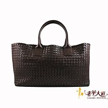 ＊奢華大道國際精品＊【BV076】Bottega Veneta 深咖啡限量手提肩背購物包107/500 115664