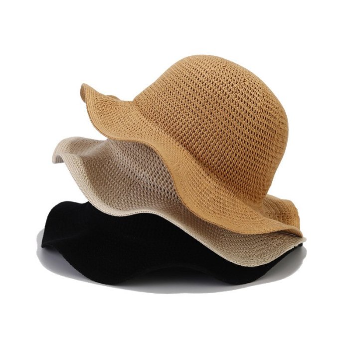 漁夫帽夏季遮陽防曬帽子純色鏤空針織漁夫帽子女戶外旅行韓版休閑帽盆帽
