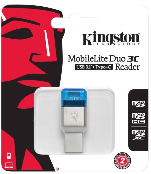 Kingston 金士頓 記憶卡讀卡機 MobileLite Duo 3C 讀卡機 USB Type-C MicroSD