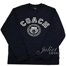 【茱麗葉精品】全新精品 COACH 專櫃商品 CB671 品牌馬車LOGO燙印棉質長袖T恤.午夜藍 多尺寸 現貨