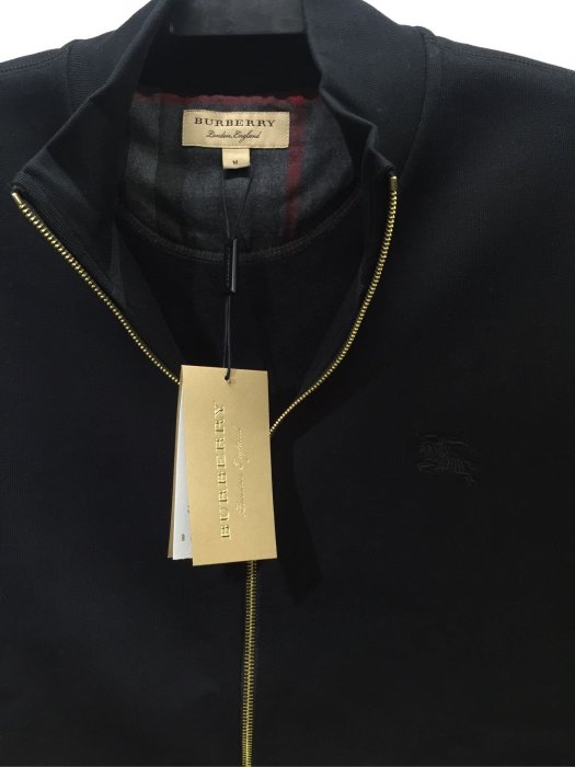 Burberry London 經典 刺繡 戰馬 黑色 素面 Logo 棉質 立領外套 全新正品 男裝 歐洲精品