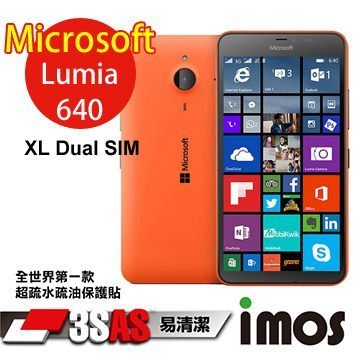 iMOS Microsoft Lumia 640 XL Dual SIM 3SAS 防潑水 防指紋 疏油疏水 螢幕保護貼