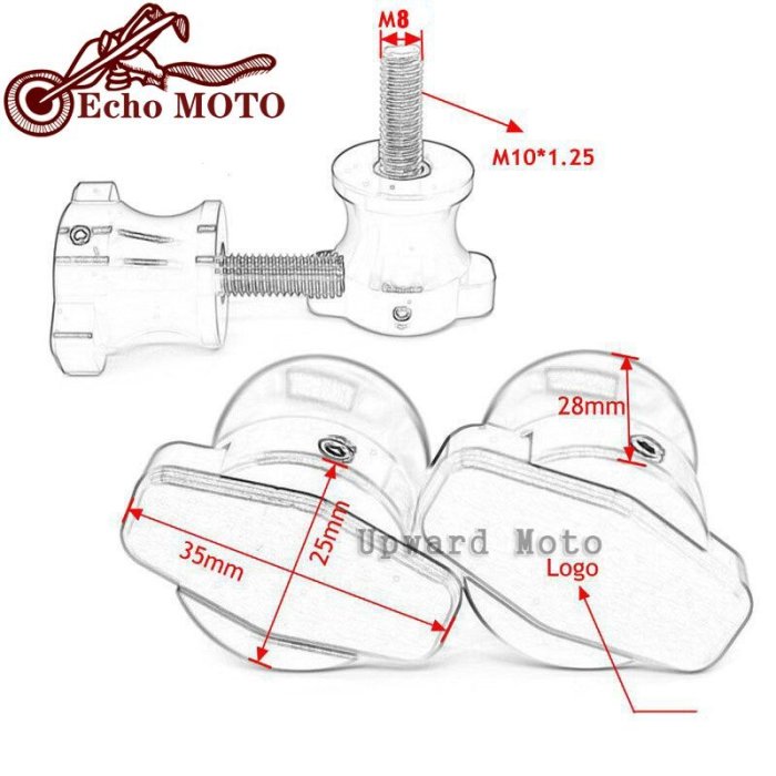 適用於鈴木 SV1000 SV1000S SV 1000 1000S 摩托車 CNC 車架支架 8MM 螺絲滑塊擺臂線軸-概念汽車