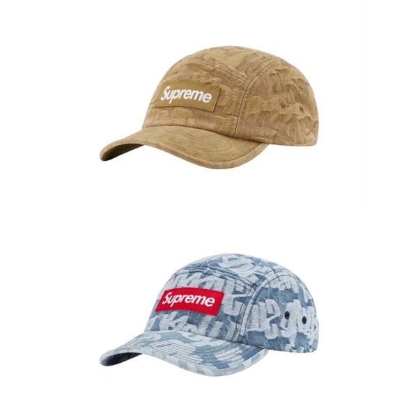 Supreme Fat Tip Jacquard Denim Camo Cap 五分割Box Logo 牛仔丹寧帽