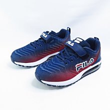 FILA 慢跑鞋 中大童鞋 足部防護 穩定支撐 抗菌防臭鞋墊 魔鬼氈 3J402X313 藍紅【iSport愛運動】