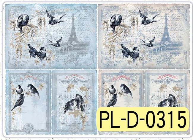 波蘭 Decoupage Paper(專用紙)A3編號PL-D-0315~蝶古巴特 餐巾紙拼貼 彩繪 黏土DIY手作材料
