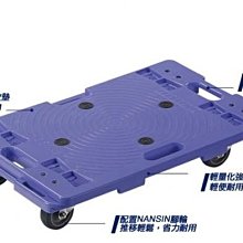 [ 家事達] 日本nansin-PD-406-3E 樹脂平台車(可堆疊連結) 特價 原裝進口-