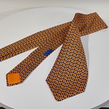 全新 愛馬仕 Hermes 絲質領帶 上班族 男士  愛馬仕橘 正式西裝