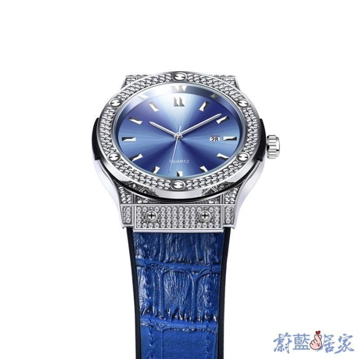 【熱賣精選】嘻哈男士手錶與鑽石時尚皮帶手錶