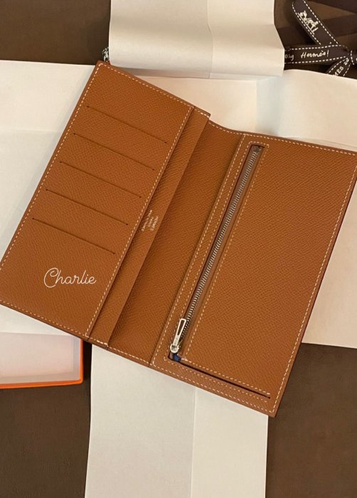 [現貨在台］Hermes Citizen Twill Long Wallet 愛馬仕金棕走白線 絲巾長夾 Bearn平替款 Epsom馬頭絲巾 男女適用