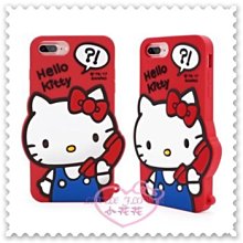 ♥小花花日本精品♥ Hello Kitty iPhone 8/7/6S/6 立體矽膠果凍套哈囉凱蒂紅色 00136808