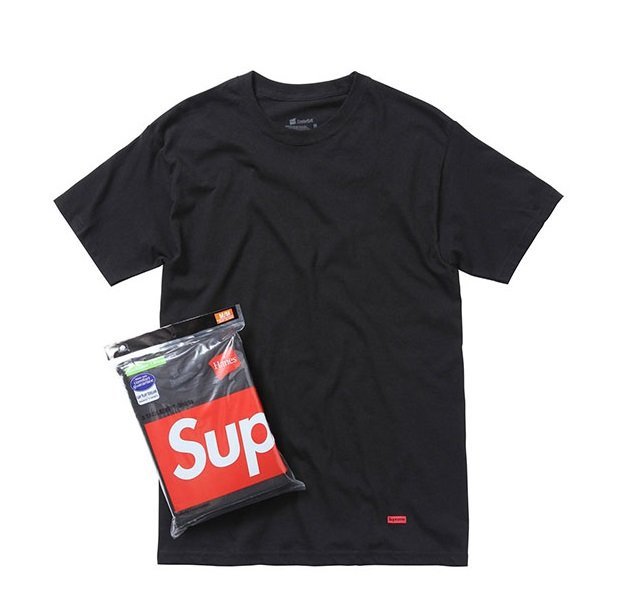 ☆【SUP男生館】☆【Supreme Hanes短袖內衣T恤】☆【SP001A2】(M)三件組(黑色)