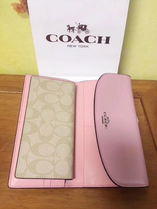 DanDan代購 美國正品 COACH 57319新款  女生三折長夾錢包 多功能萬用夾 六色可選 附購買憑證