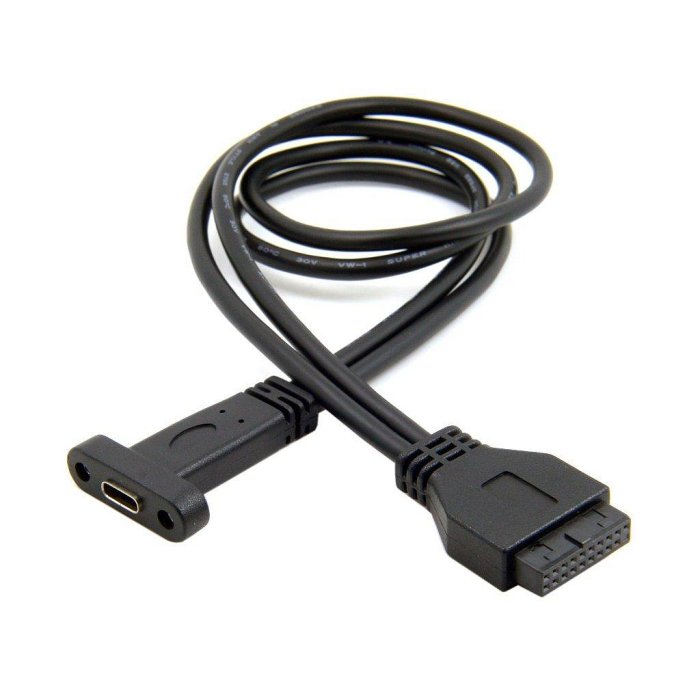 UC-085 20pin轉Type-C母線 USB3.0轉接線 機殼轉接線 主機板轉接線 USB19針轉接線 帶擋板