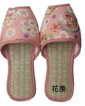 百貨專櫃~100%全程台灣製造~天然藺草粉花拖鞋(有涼蓆,草蓆手推車.餐椅墊.手工拖鞋