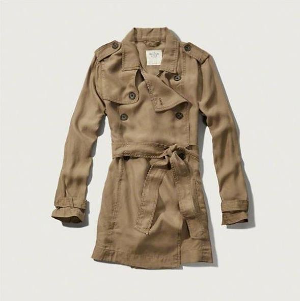 美國Abercrombie & Fitch 女裝DRAPEY TRENCH COAT S號輕質布料型女必敗時尚風衣含運