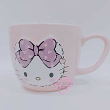 ♥小花花日本精品♥HelloKitty大耳狗大臉害羞臉紫色蝴蝶結馬克杯水杯杯麵碗現貨01028300