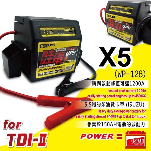 《鋐瑞電池》哇電 救車電霸 X5 =WP-128 汽油 A4 柴油 專業版 行動電源 汽車電池 電源供應器 USB 可救