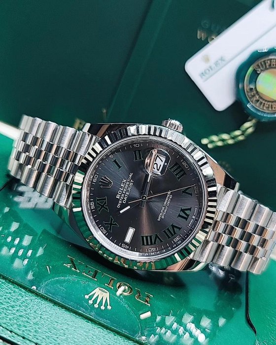 【預訂】♛Rolex126334灰綠羅 Wimbledon Dial溫布頓♛🔥Wimbledon Dial溫布頓面 綠羅馬綠色時標 舒適五株鍊 閃爍白金太陽圈