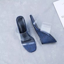 DANDT 2018夏新新款簡約PVC全透明坡跟涼鞋 (APR S741) 同風格請在賣場搜尋 REG 或 歐美鞋款