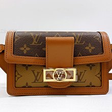 遠麗精品(板橋店) y0603 Louis Vuitton 達芙妮 DAUPHINE 雙色復古金扣 小腰包 m44586