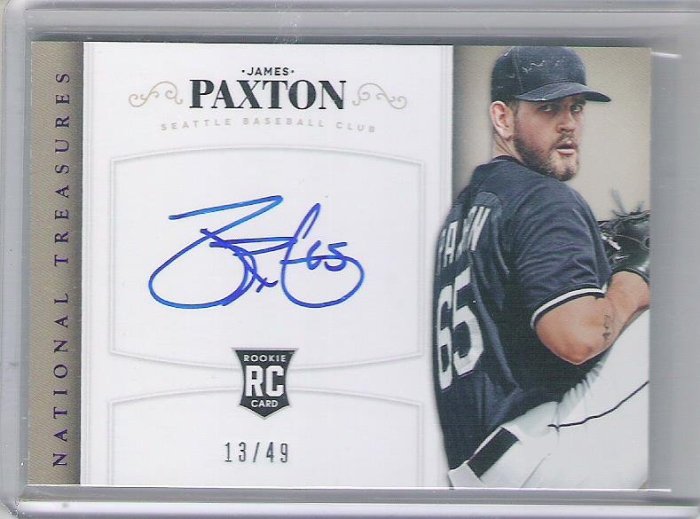 2014 Panini National 小國寶 JAMES PAXTON  限量親筆簽名新人卡 13/49 卡面簽