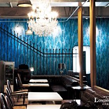 【LondonEYE】 日本進口建材壁紙 • 反骨奢華復古工業風格 X 頹廢破壞靛藍 lounge/餐廳/商空 耐燃認證
